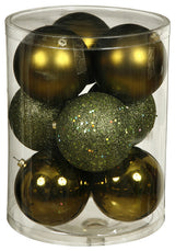 Vickerman 3" Olive 4-Finish Ball Ornament Assortment, 16 per Box