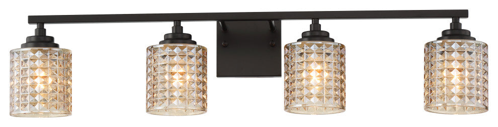 4-Light Dimmable Matte Black Vanity Light