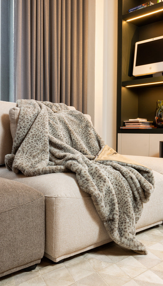 Limited Faux Fur Throw 50"x60", Lynx