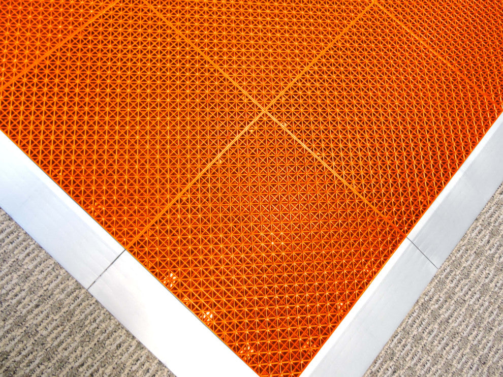 Quix 12" x 12" Interlocking Floor Tiles, 9 Pack, Fire Orange