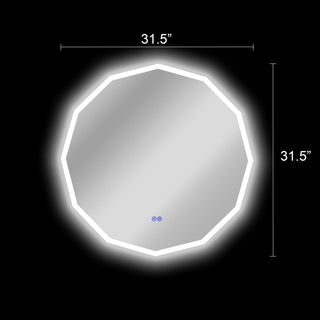 Luminosity Back Lit Dodecagon Touchscreen Led Mirror, 32" Wide