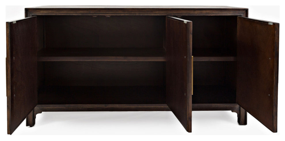 Gramercy Mid-Century Modern Chevron Three Door 60" Accent Cabinet