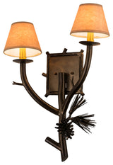 16 Wide Lone Pine 2 Light Right Wall Sconce