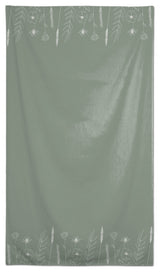 Green Flowers 58 x 102 Outdoor Tablecloth