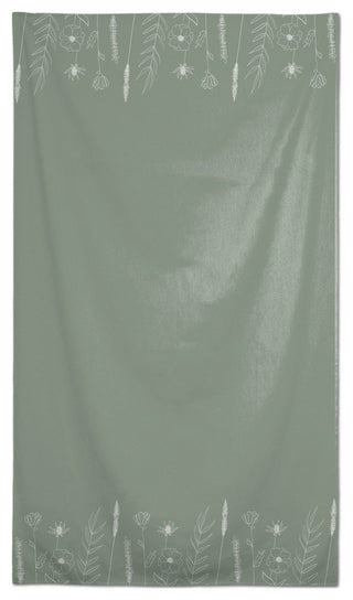 Green Flowers 58 x 102 Outdoor Tablecloth
