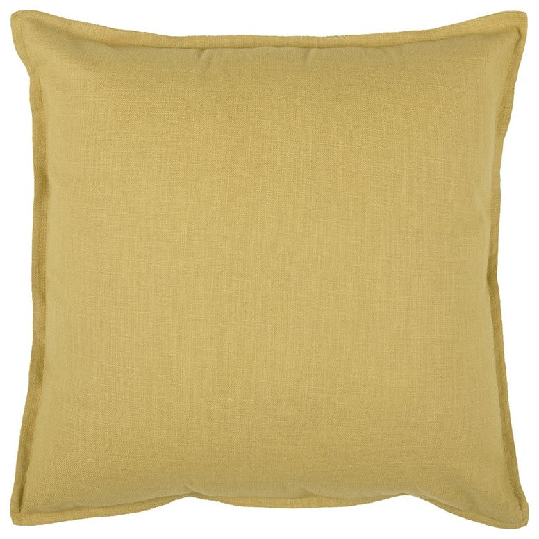 Tan Solid Color Flange Edge Throw Pillow