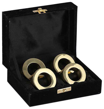 Napkin Rings, Set of 4, Gold