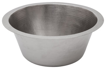 Premiere Copper BR16EN2 16" Electroless Nickel Hammered Copper Bar Sink