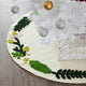 Handmade Christmas Tree Skirt in Felt, Greenery Border on Cream, 60"