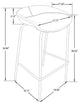 LeisureMod Servos Barstool With Faux Leather Seat and Iron Frame Set of 2, Light Gray