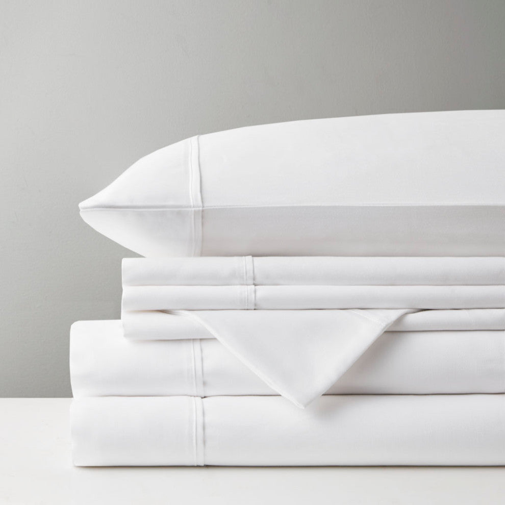 Madison Park 800 Thread Count Cotton-Blend Sateen 6-Piece Sheet Set, White