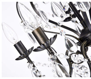 Athena 5-Light Iron and Crystal Candle Chandelier