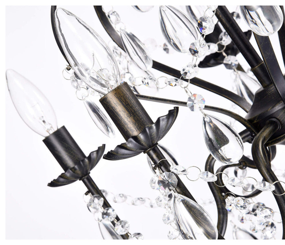 Athena 5-Light Iron and Crystal Candle Chandelier