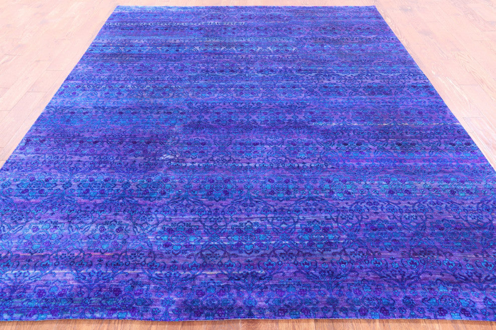 8' 0" X 9' 10" Persian Hand-Knotted Silk Rug Q5954