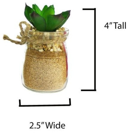 Artificial Succulents 3-Piece, Wooden Crate Home Decor