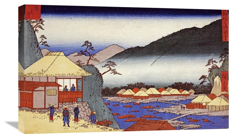 "Seven Hot Springs at Hakone" Stretched Canvas Giclee by Hiroshige, 30"x19"