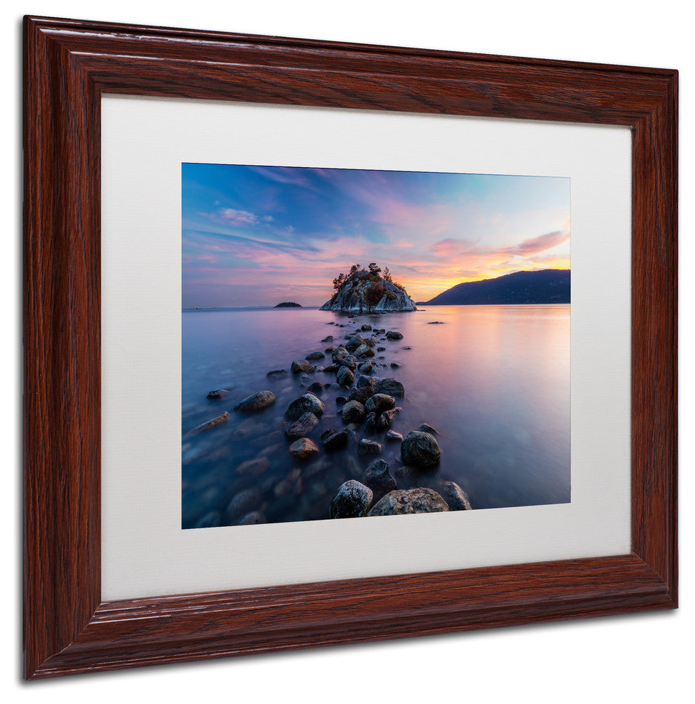 Pierre Leclerc 'Whytecliff Sunset' Matted Framed Art, Wood Frame, White, 14x11