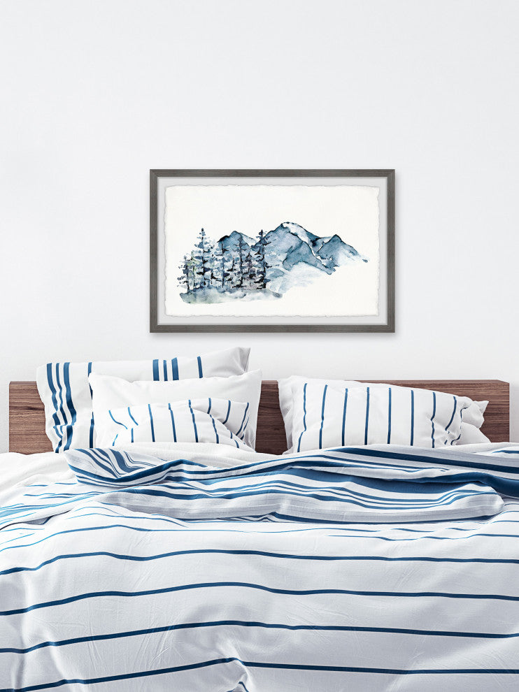 "Winter Pine Forest" Framed Painting Print, 12x8