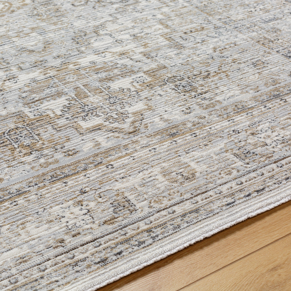 Surya Edmonton EDO-2303 Machine Woven Area Rug, Cream, 7'10" x 10'