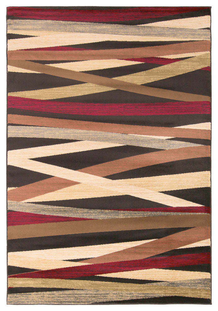 Surya Riley RLY-5057 7'10"x10'10" Rug, Burgundy/Brown/Wheat/Olive/Camel/Gray