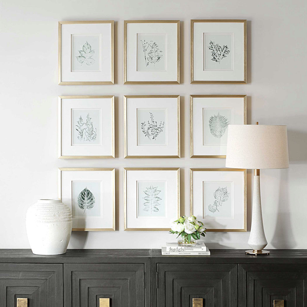 Uttermost Nature's Script Framed Botanical Prints Set of 9