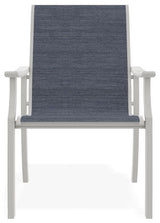 St. Catherine Sling Outdoor Armchair, Augustine Denim/Snow