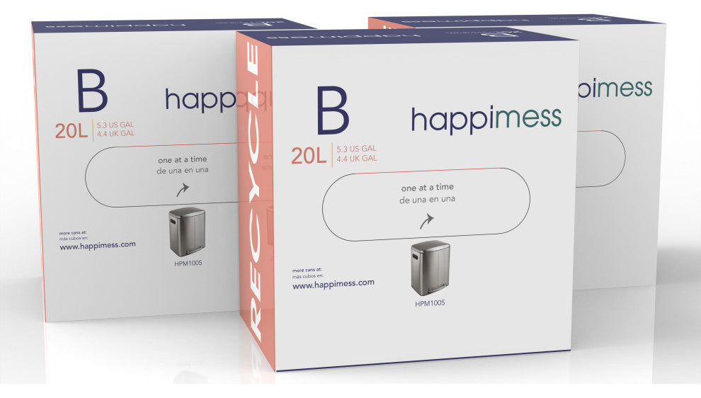 happimess Drawstring Trash Can Liner,, 60-Count, 3-Packs of 20 Liners, Clear, 5.3 Gallons