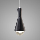 Erlen Pendant, Carbon Matte Black, Polished Chrome, White Cord, Integrated LED