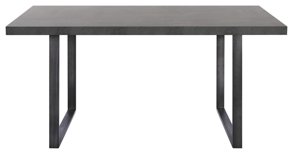 Newark Contemporary Dining Table In Gray And Rusted Black