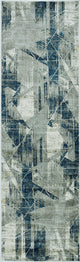 HomeRoots 91" X 130" Greyor Blue Polyester or Viscose Rug