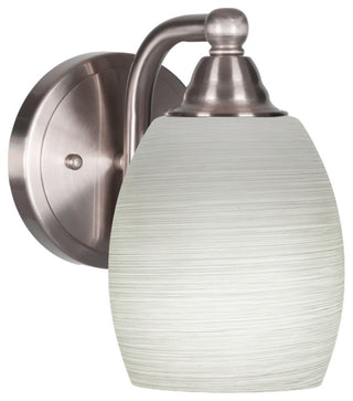 Paramount Wall Sconce, Brushed Nickel, 5" White Linen Glass