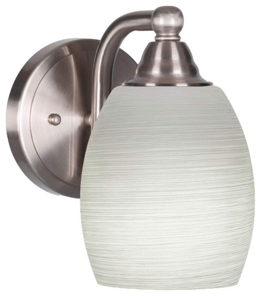 Paramount Wall Sconce, Brushed Nickel, 5" White Linen Glass