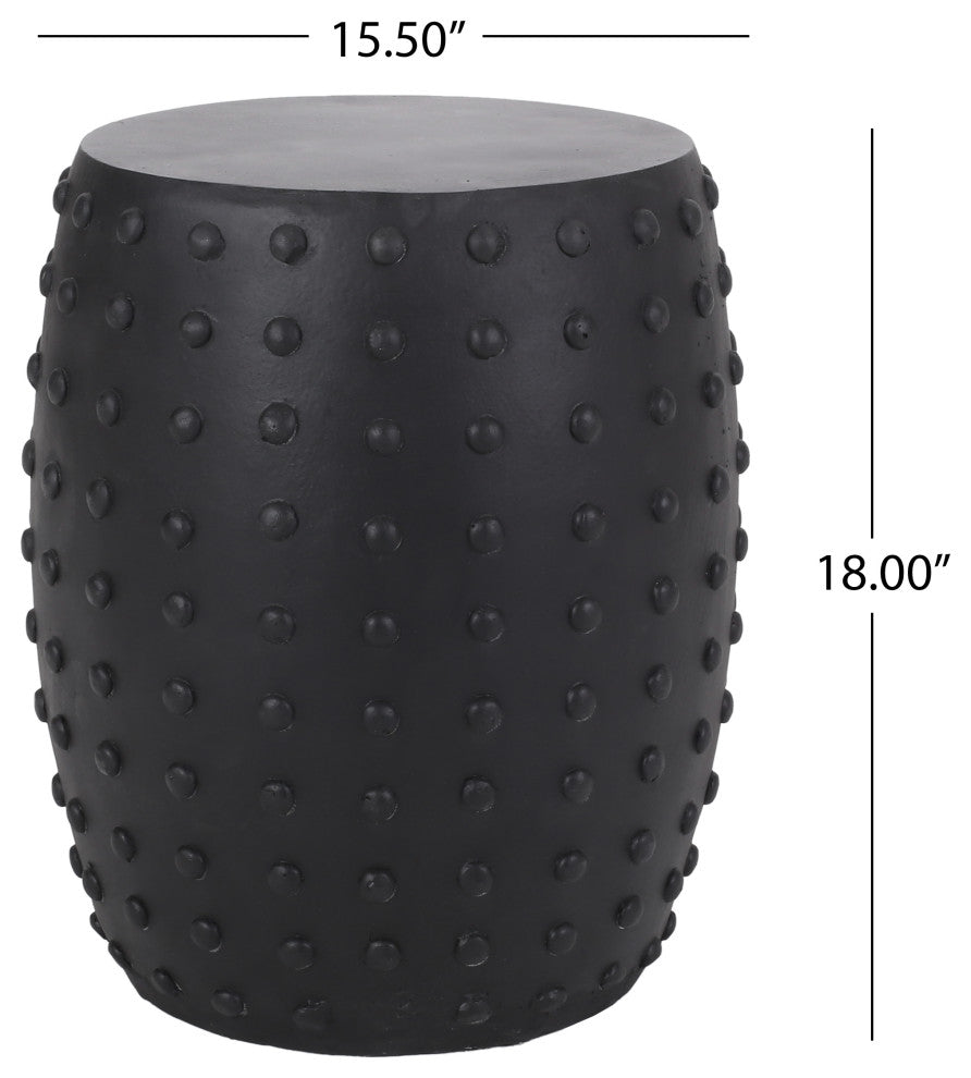 Gerick Outdoor Lightweight Concrete Side Table, Matte Black