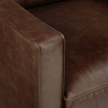 Poly and Bark Mateo Leather Lounge Chair, Chocolate Brown