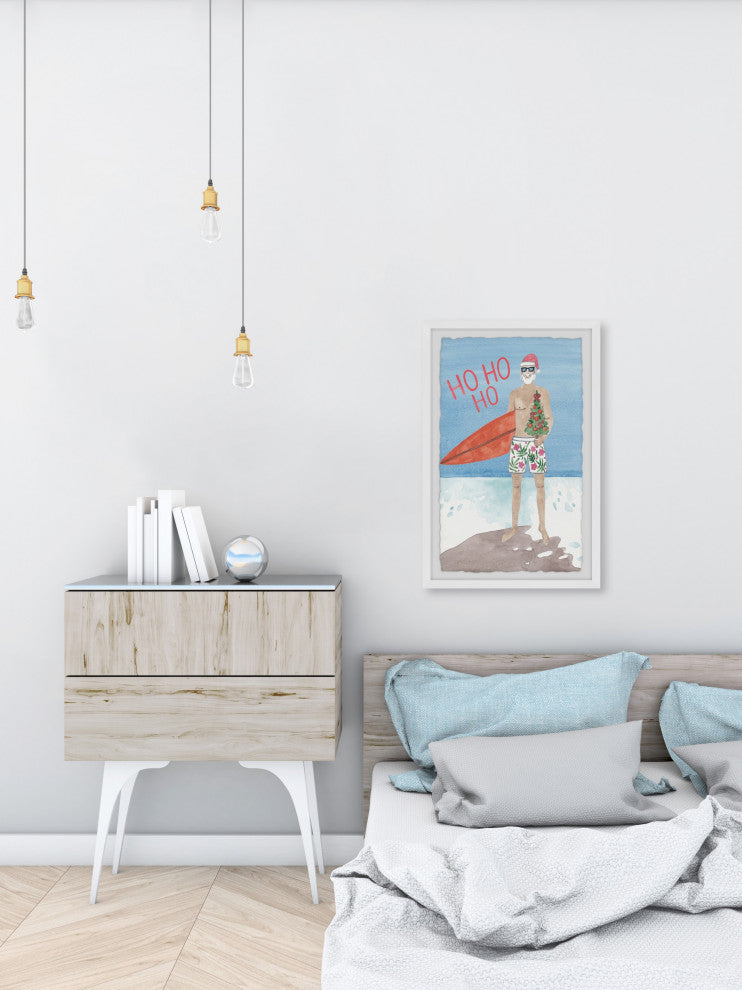 "Surfboard and a Tree" Framed Painting Print, 12x18