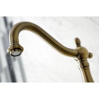 KS126XALBS-P Heritage Wall Mount Bridge Kitchen Faucet with Brass Sprayer, Antiq
