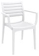 Artemis Resin Rectangle Dining Set With 6 Arm Chairs, White