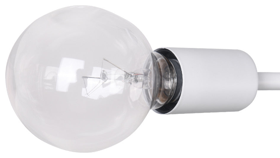 6 Light Sputnik Linear Semi Flush Mount Light, White