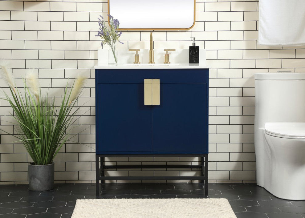 Home Living 19" Modern Blue-Light Bathroom Vanity