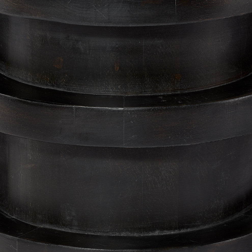Revolve Wood Side Table, Charcoal