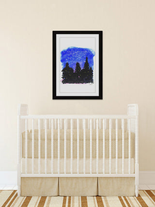 "Night in the Woods" Framed Painting Print