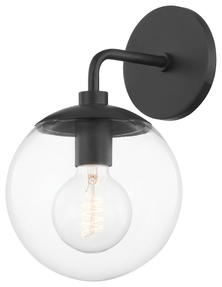 Meadow 1-Light Wall Sconce, Old Bronze Finish, Clear Glass