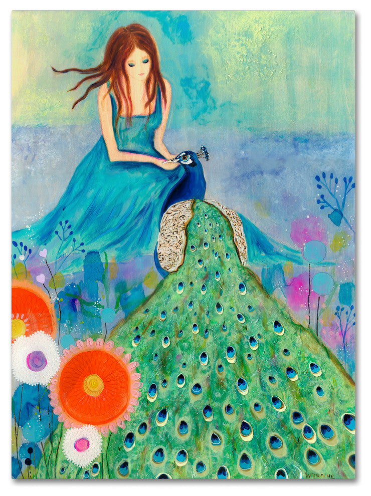Wyanne 'Peacock Garden' Canvas Art, 19"x14"