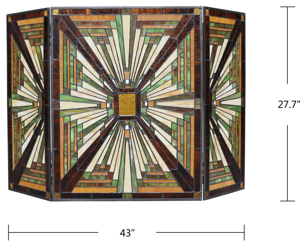 Innes Mission-Style 3Pcs Folding Fireplace Screen 45" Wide