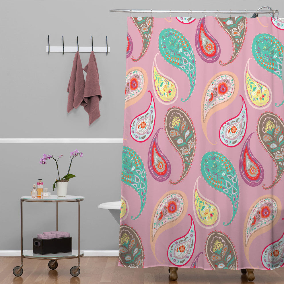 Deny Designs Pimlada Phuapradit Pastel Paisleys Shower Curtain
