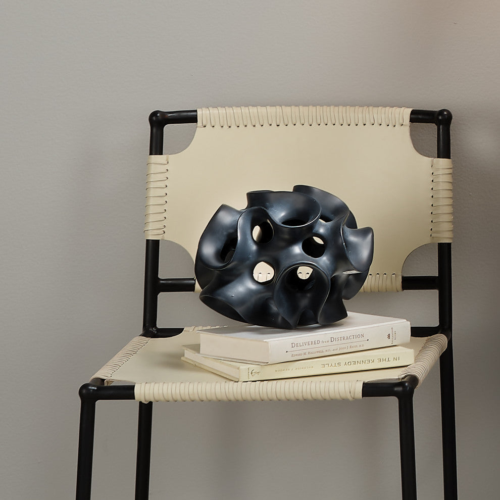 Ribbon Resin Sphere, Black