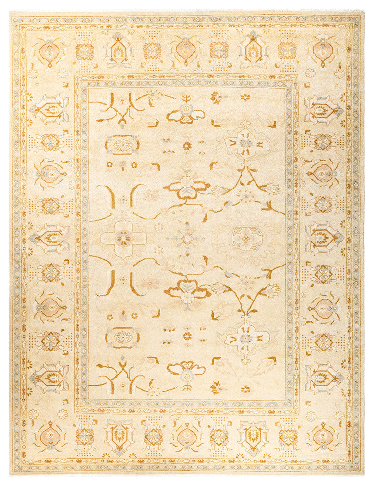 Eclectic, One-of-a-Kind Hand-Knotted Area Rug Ivory, 9' 3" x 12' 4"