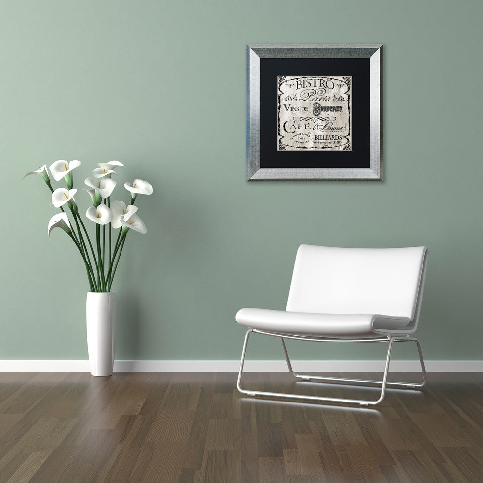Color Bakery 'Paris Bistro III', Silver Frame, Black Mat, 16x16