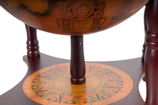 Red Globe 13" With Chess Holder Globe Wine Stand Bar Cabinet
