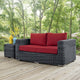 Canvas Red Summon Outdoor Patio Sunbrella Loveseat